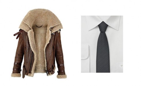 Skinny Tie and Shearling Jacket