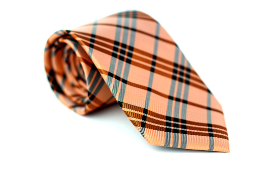 Tangerine Plaid Necktie 
