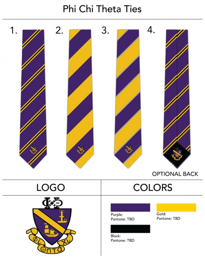 Custom Fraternity Crested Ties