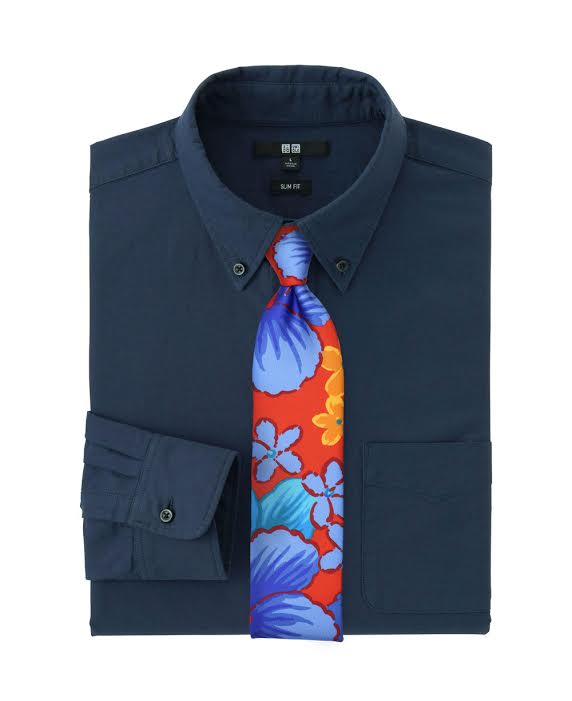 Navy Blue Tie and Hawaiian Shirt