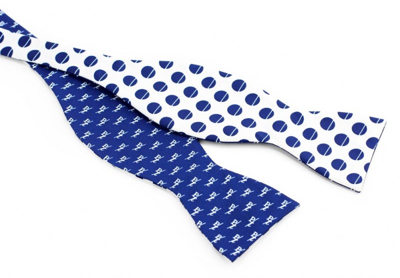 Custom double sided self tied bow ties with logo