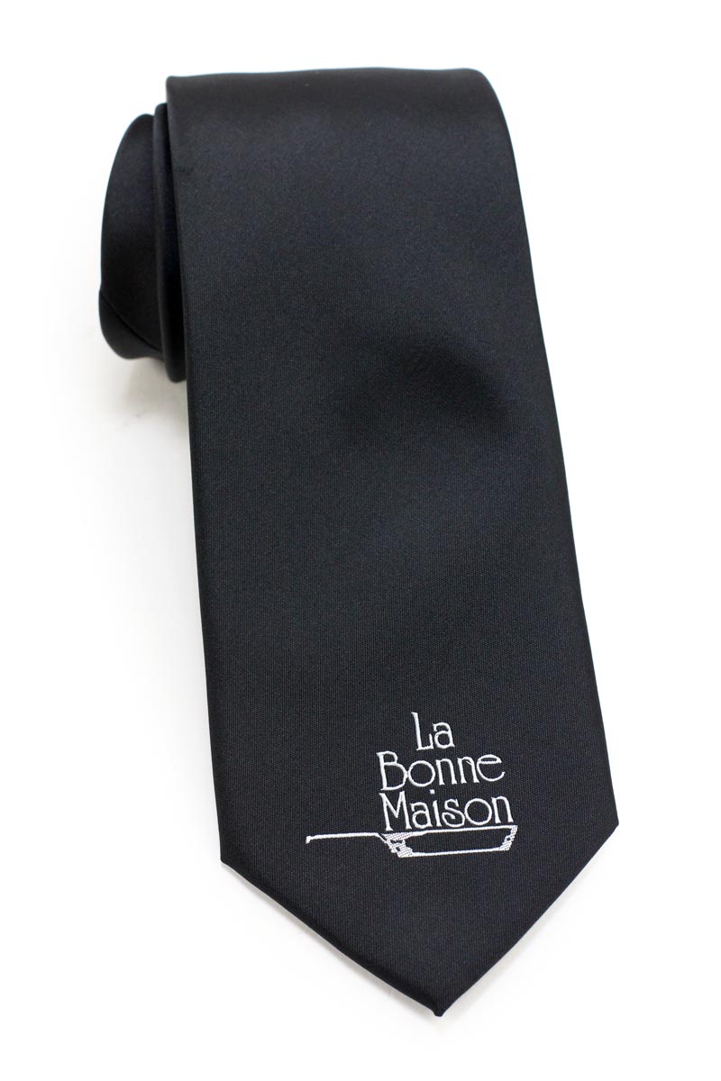 custom skinny logo tie in black
