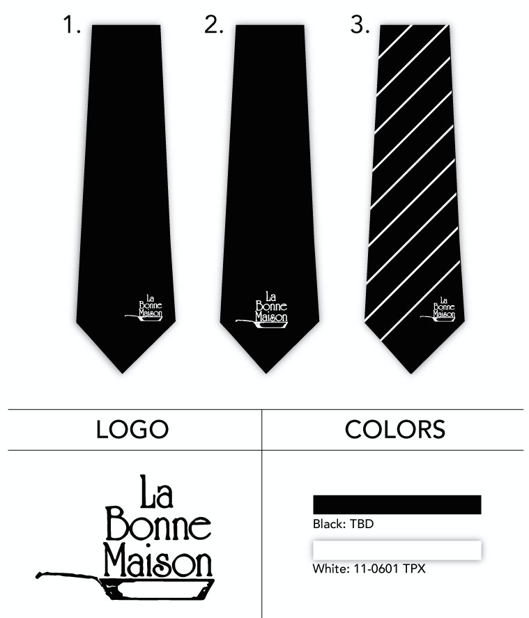 custom tie with logo for wait staff