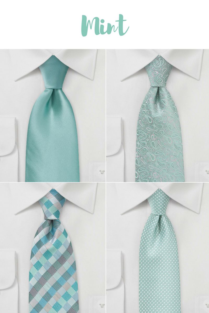 Spring & Summer Wedding Neckties in Mint