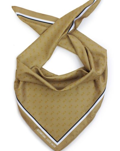custom logo printed scarves in gold color