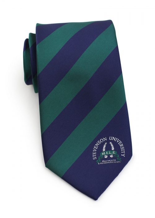 Custom Striped Necktie with School Logo 