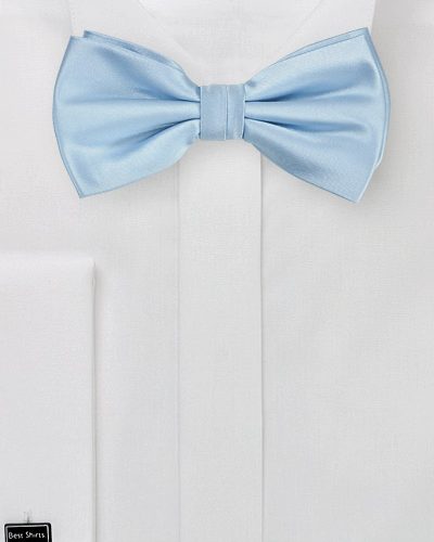 Mens Powder Blue Solid Bow Tie