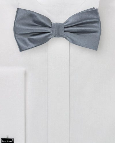 Solid Mens Bow Tie in Gray