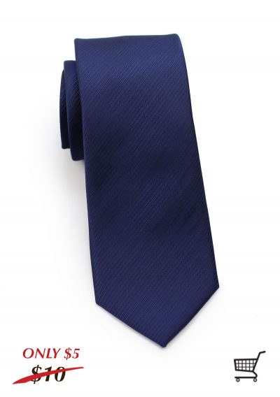 Striped Skinny Textured Necktie in Navy