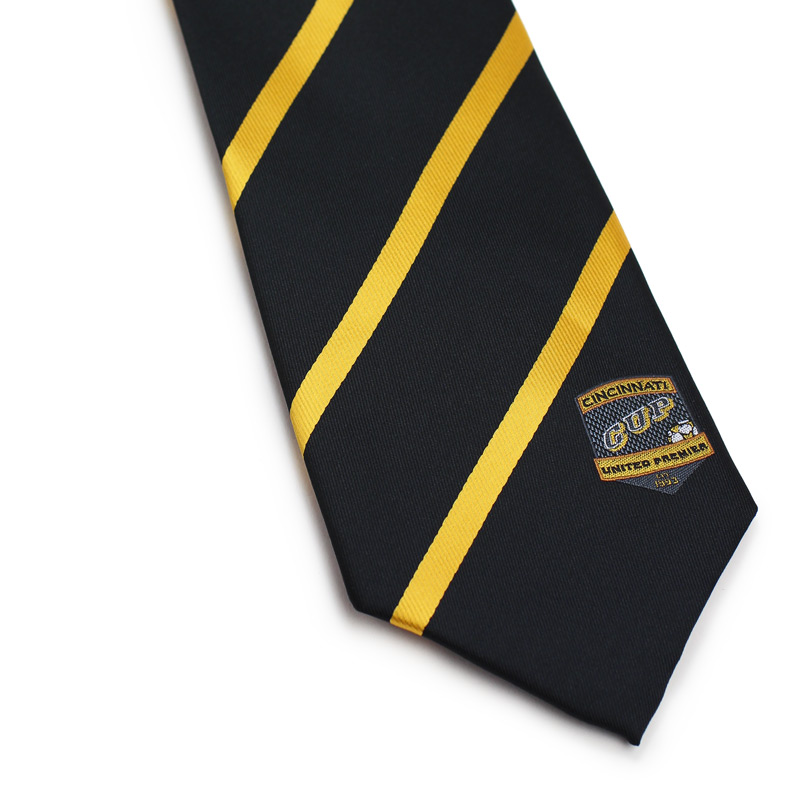 custom logo necktie for Cincinnati Cup soccer team
