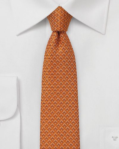 Autumn Orange Skinny Wool Tie