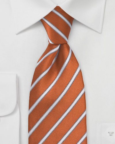 Dark Orange and White Tie