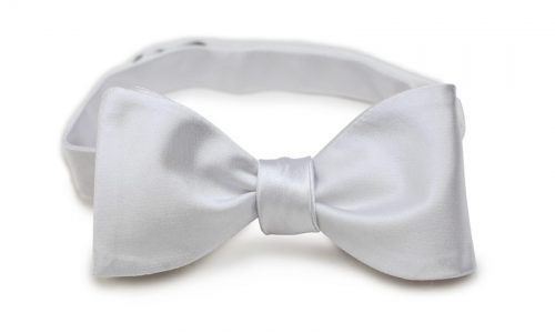 Silk Bow Tie in Bright White (self tie)