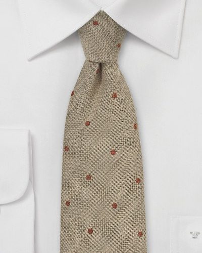 Sand and Copper Wool Small Dot Mens Necktie