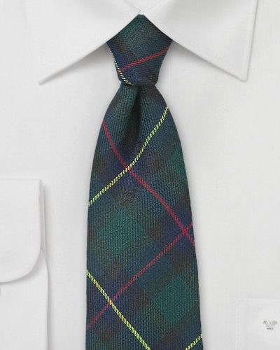 Cheap-Neckties Menswear Color of the Month: Tartan Plaid Flannel Tie in Hunter Green