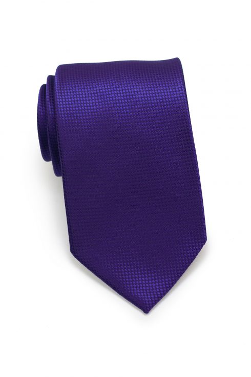 Textured Shiny Solid Mens Necktie in Purple