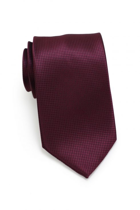 Textured Shiny Mens Necktie in Marsala