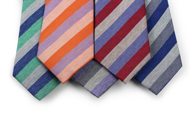 Mens New Collection - Striped Silk Ties in 5 Colors
