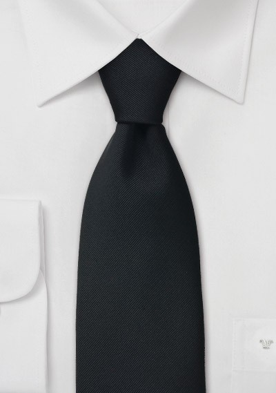 Solid color black tie -  Silk necktie in midnight black