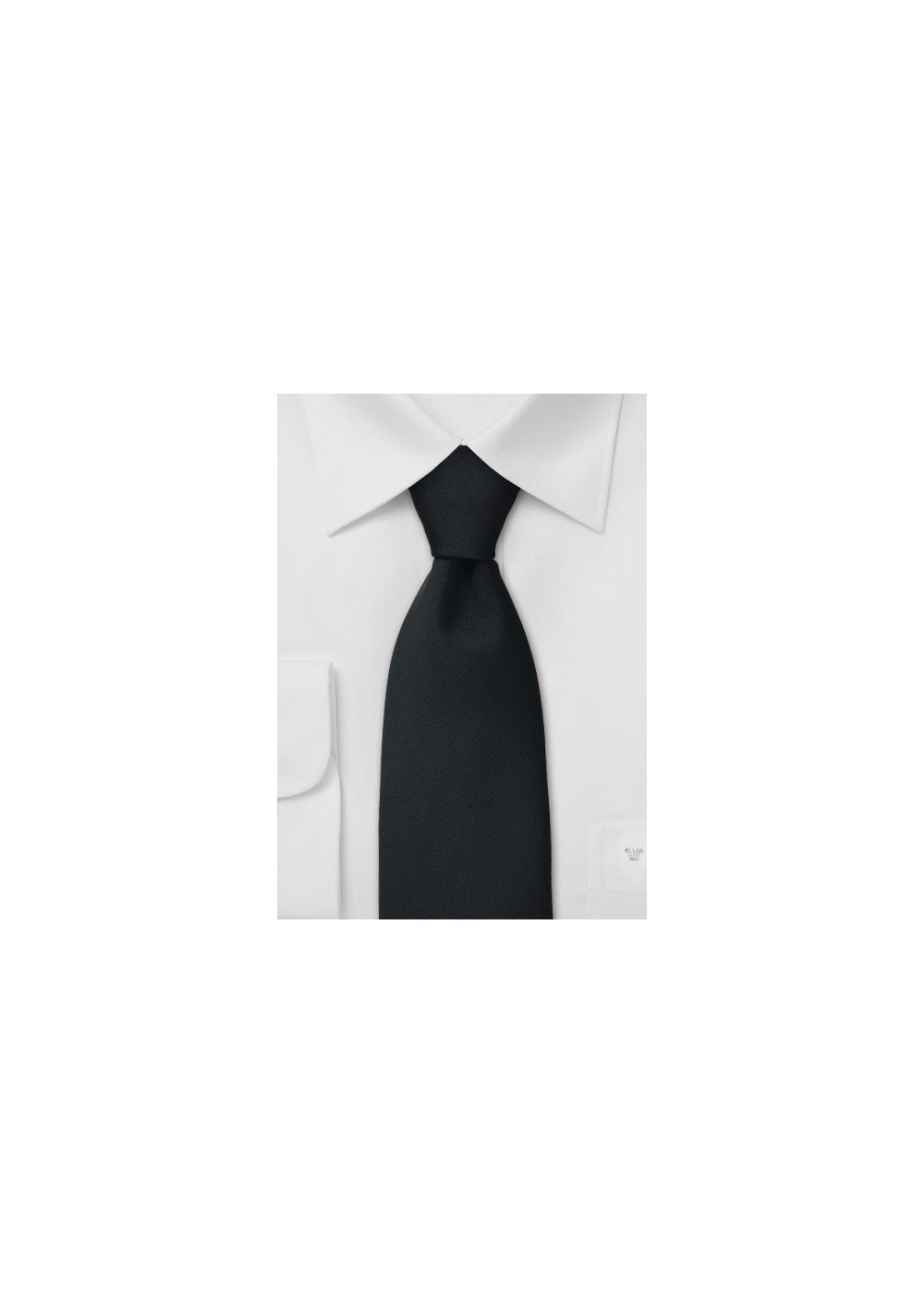 Solid color black tie -  Silk necktie in midnight black