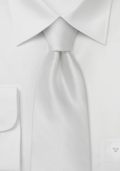 White silk tie  -  Formal silk tie popular choice for wedding parties