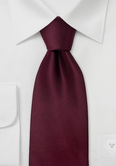 Burgundy solid color tie