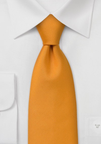 Single Colored Silk Tie  -  Safari Orange