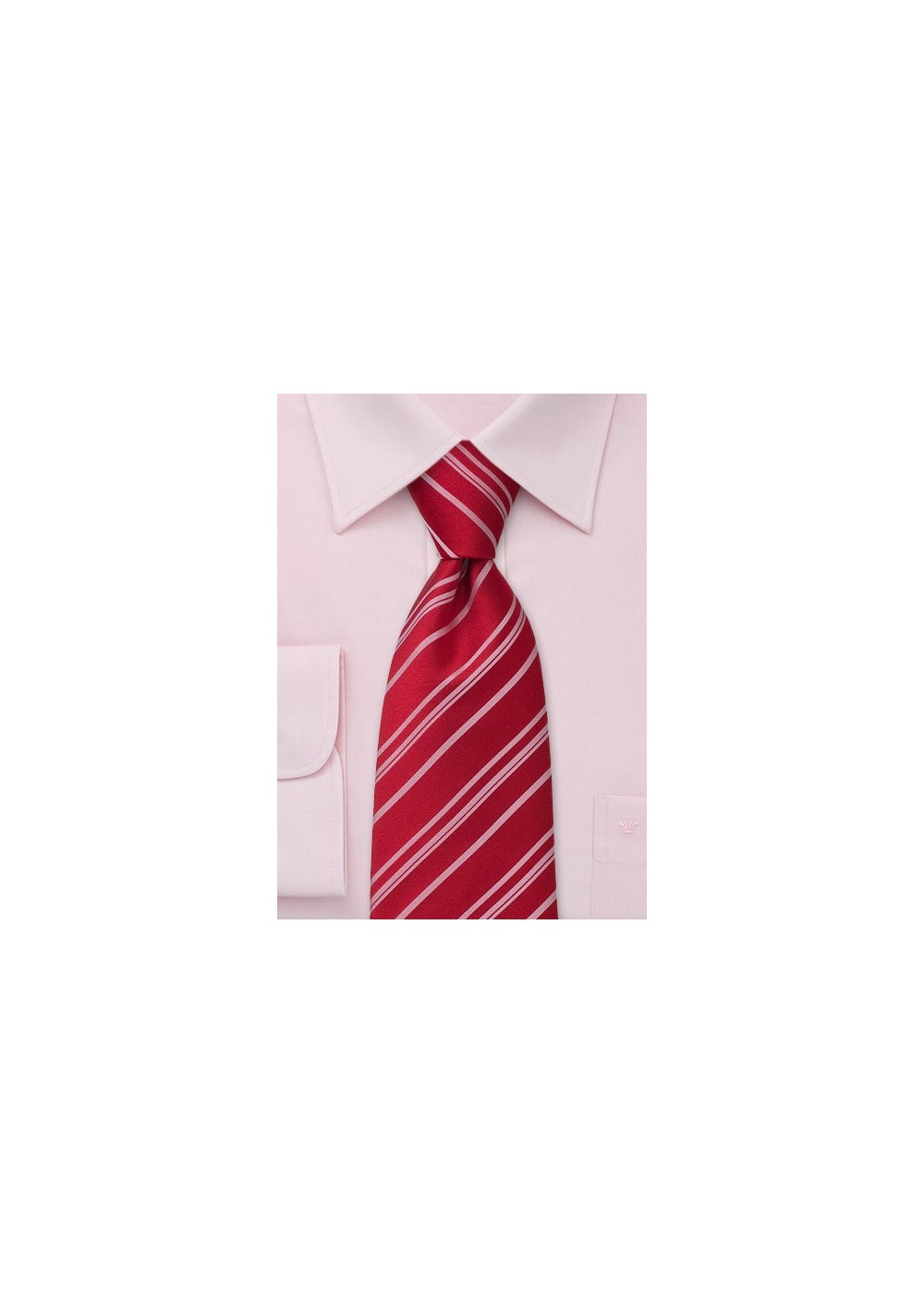 Striped Tie  -  Red Tie with light red stripes