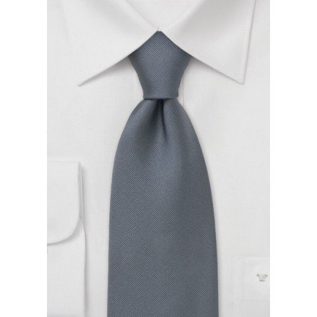 Single colored silk tie Silver gray necktie