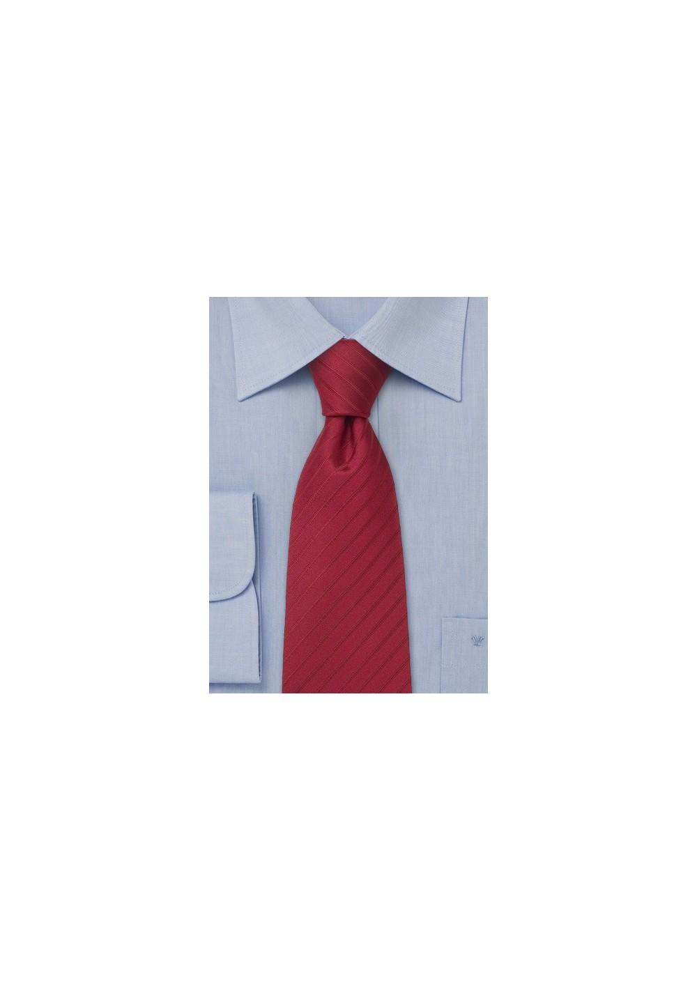 Red silk necktie - Handmade striped tie in venetian red