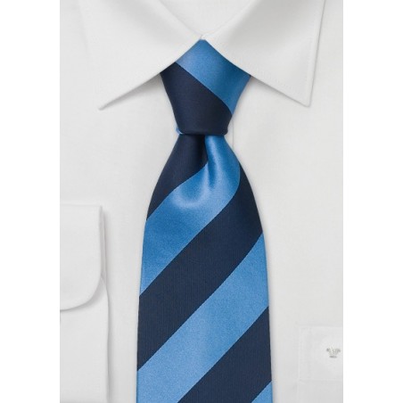 Classic striped blue tie - Handmade silk tie from Parsley