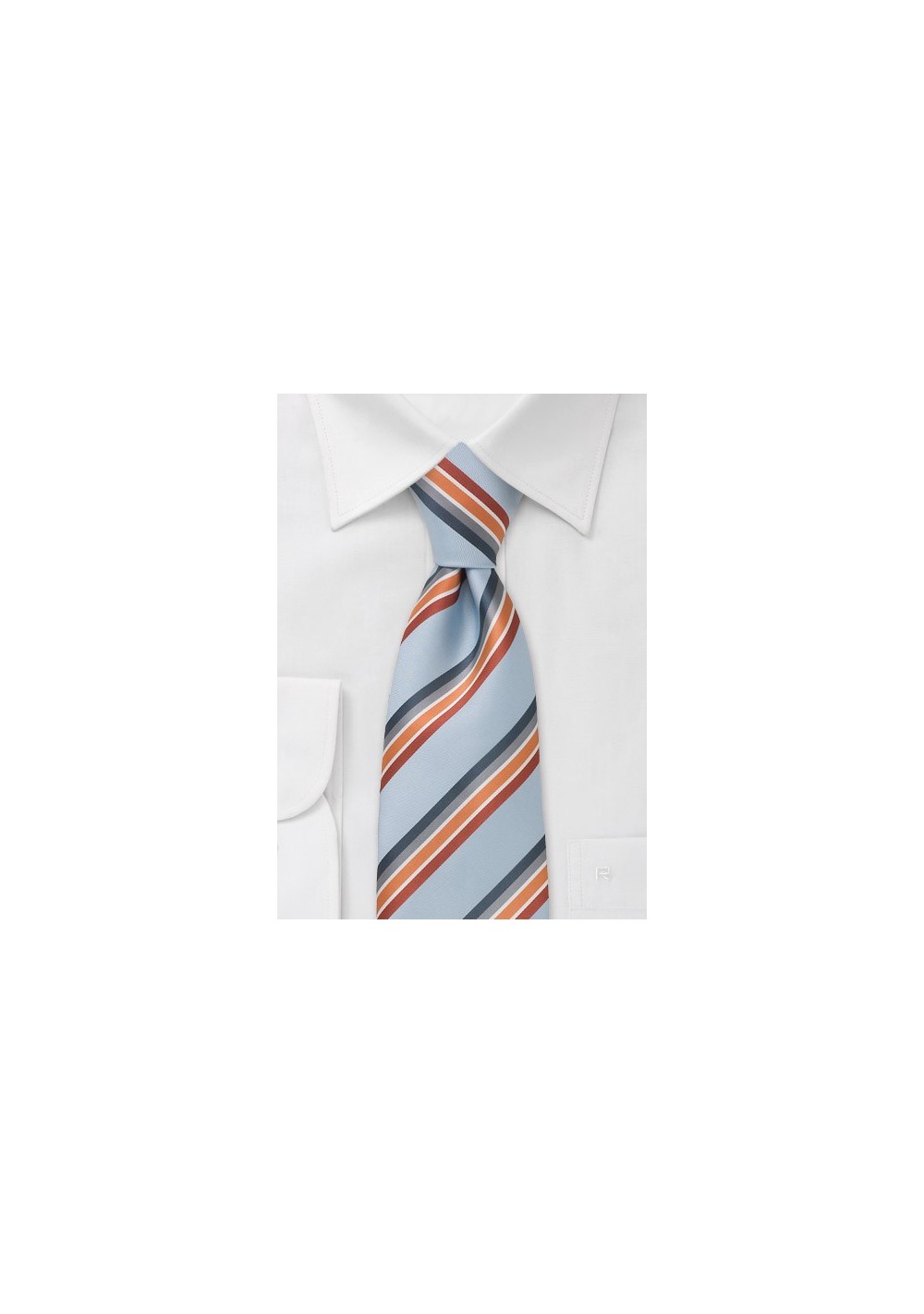 Light blue tie with modern stripes - Necktie made from Microfiber