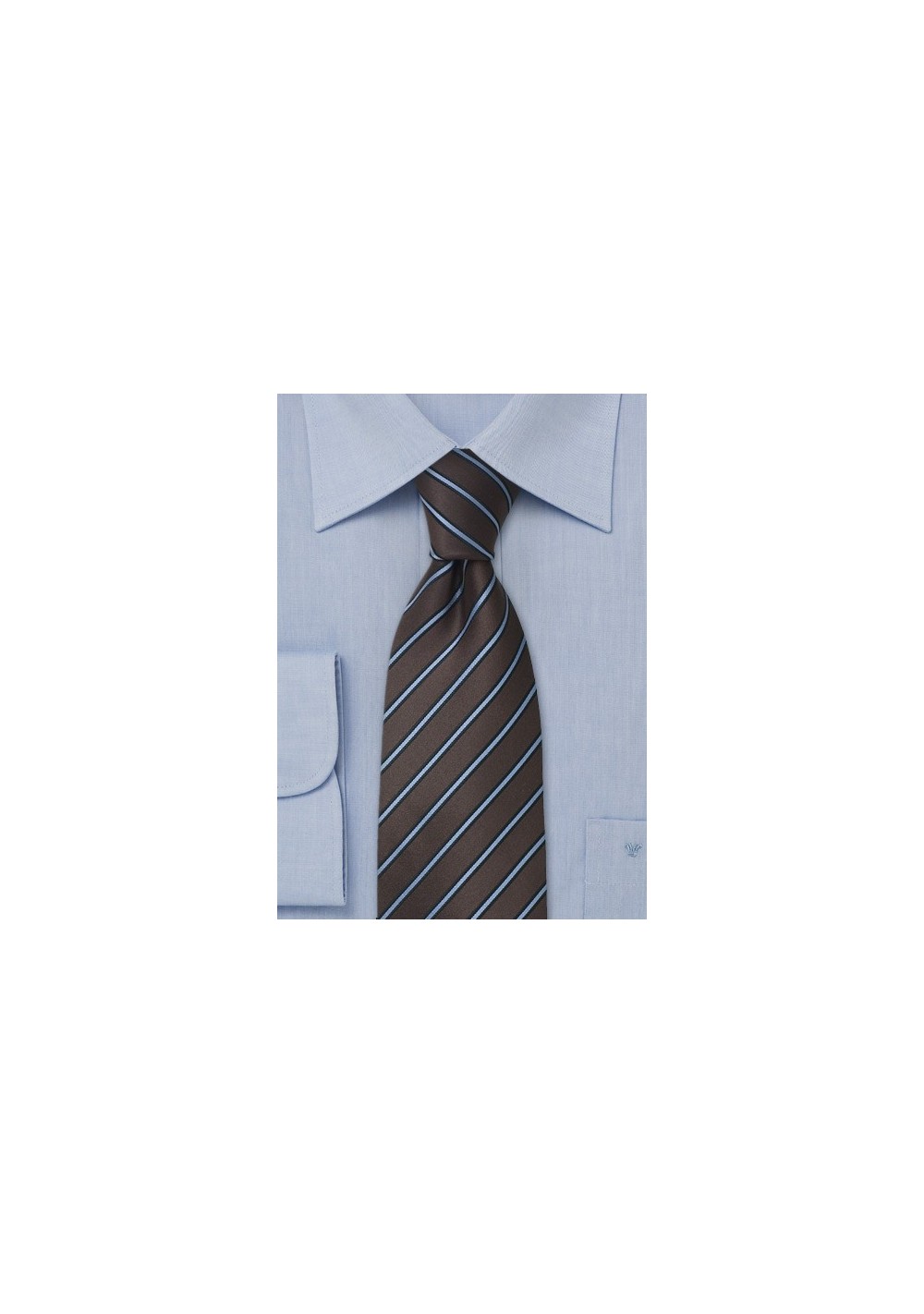 Auburn thin striped silk tie - Handmade tie in auburn/brown color
