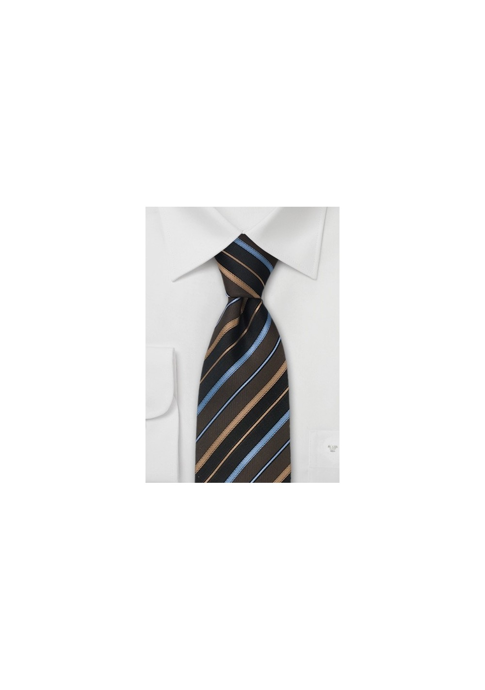 Extra Long tie - Necktie with modern diagonal stripes in XL length