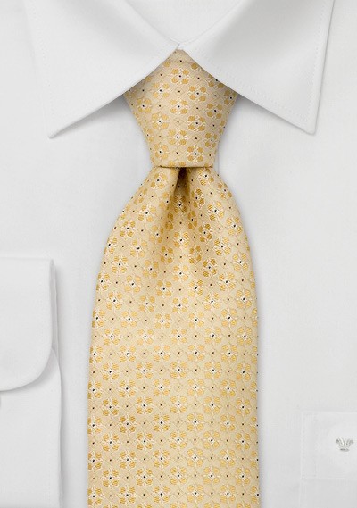 Designer neckties -  Yellow silk tie by Chevalier