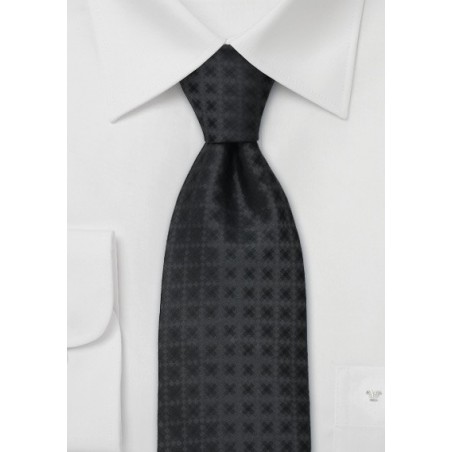 Brand name neckties - Dark gray silk tie by Chevalier