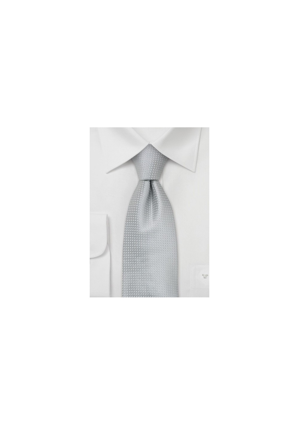 Silk Neckties -  Elegant Silver Colored Silk Tie