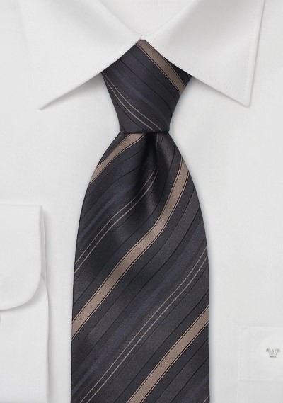 Silk neckties - Brown striped silk tie