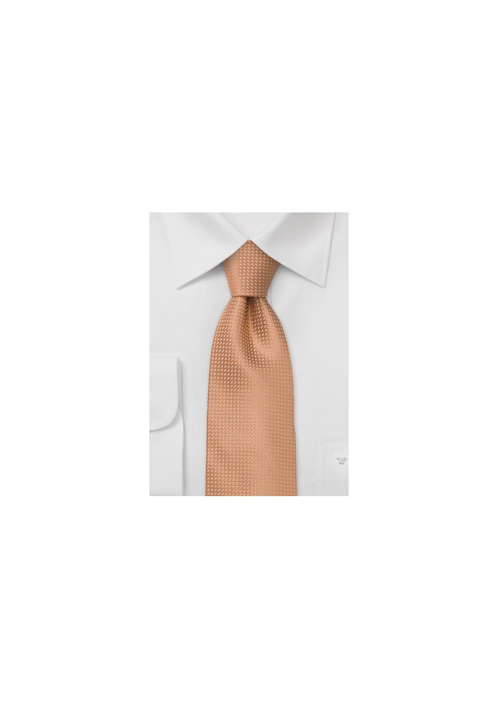 XL Mens Neck Ties - Apricot Color Silk Tie in XL