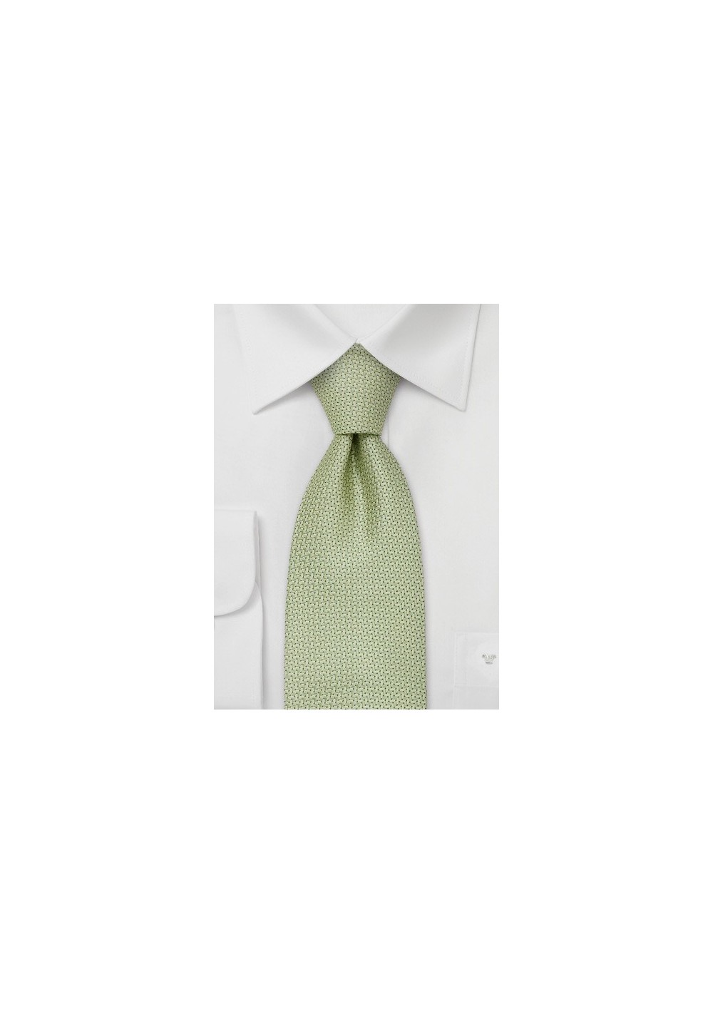 XL designer ties - Light green silk tie by Chevalier