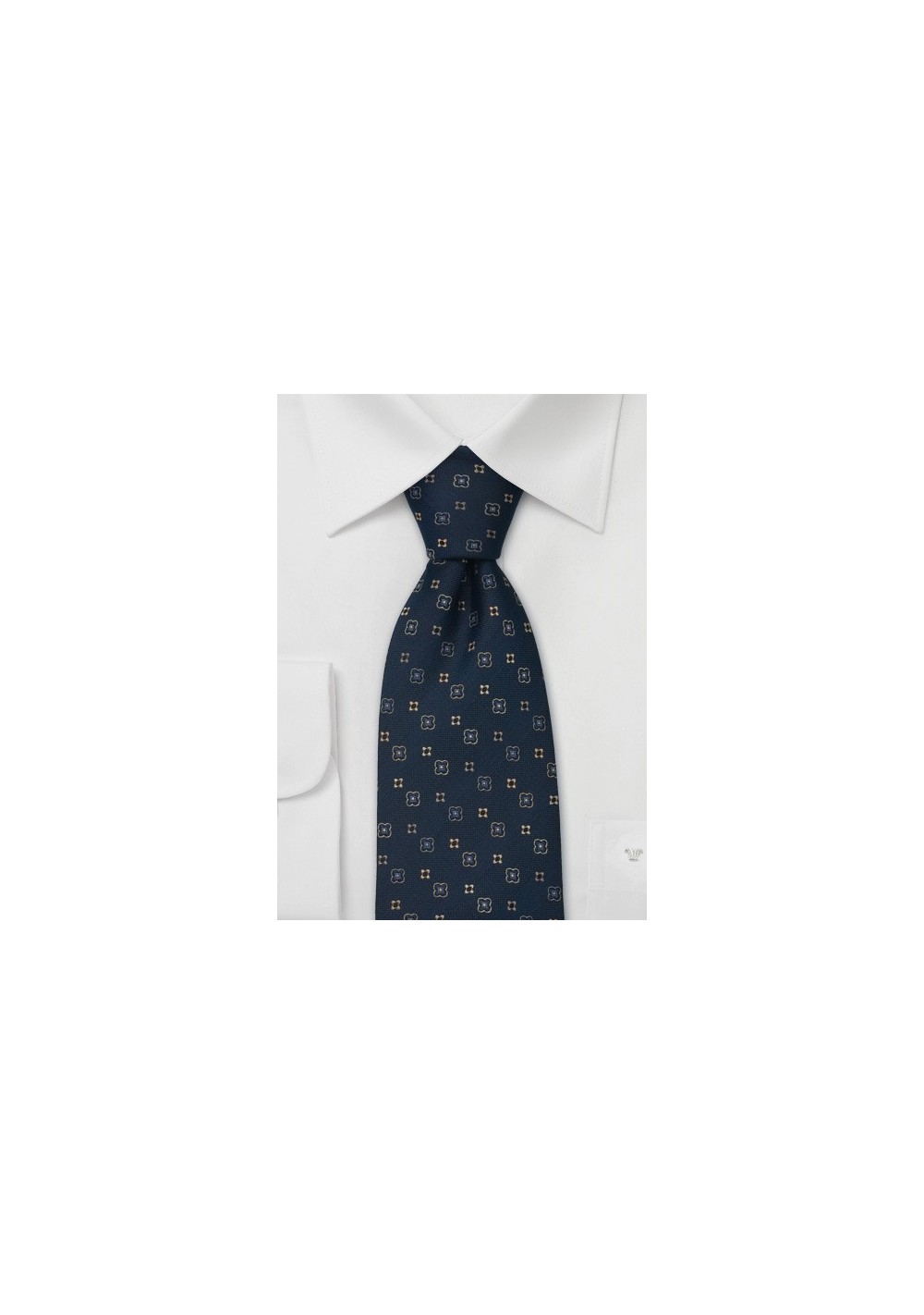 Extra Long Ties - Dark blue silk tie by Chevalier