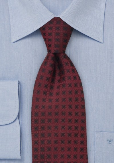 Brand name neckties - Burgundy red tie by Chevalier