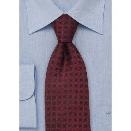 Extra Long Ties - Ruby red silk tie by Chevalier