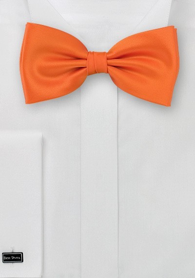 Orange bow tie  -  Solid color bow tie in orange color
