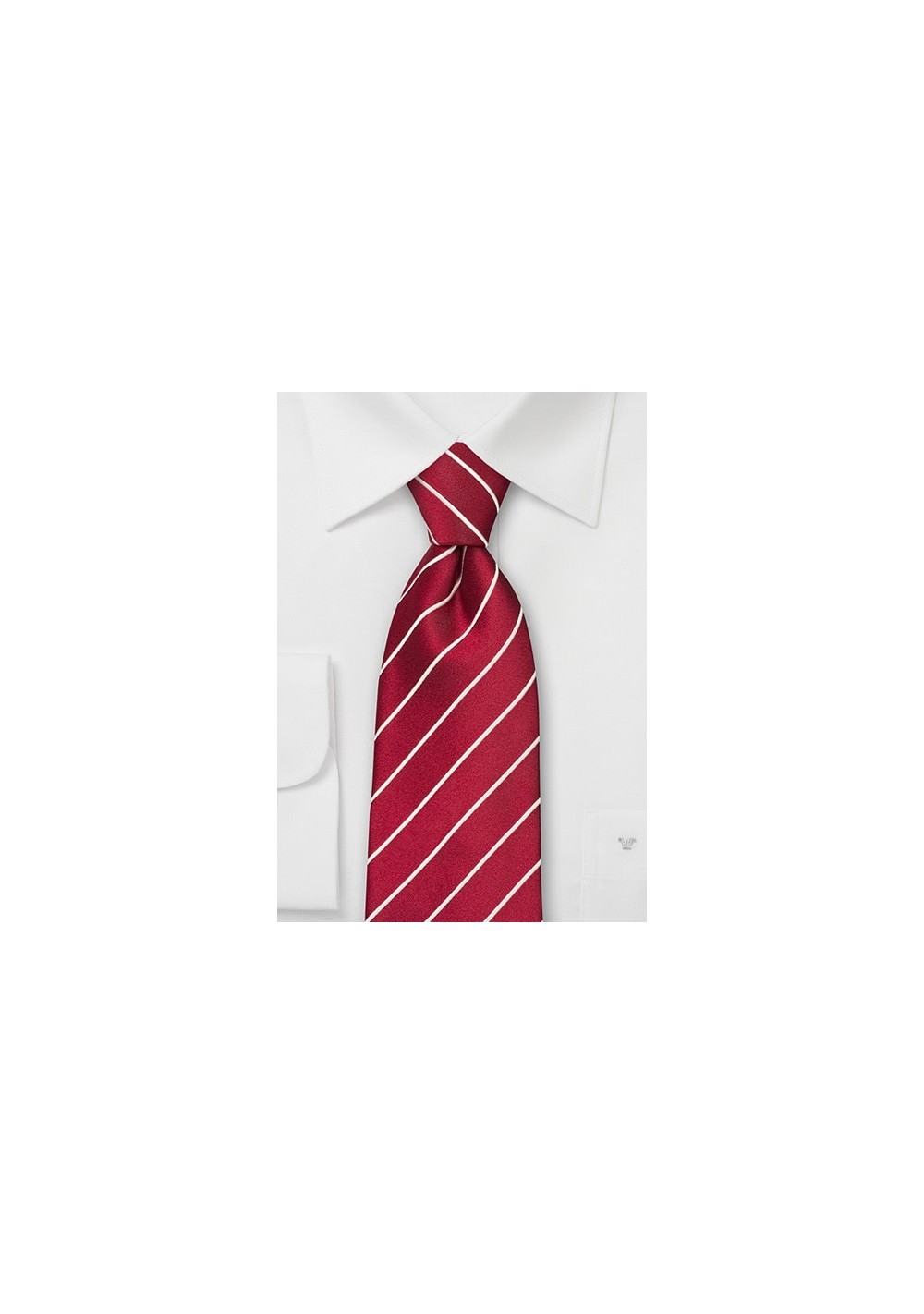 Extra long ties - Deep red striped necktie in XL