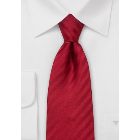Bright Red Silk Tie in Extra Long