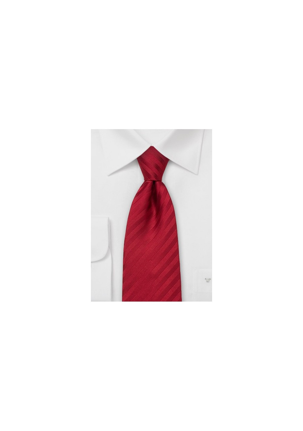 Bright Red Silk Tie in Extra Long