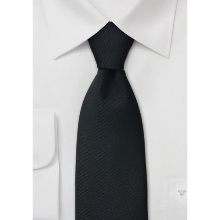Solid Extra Long Black Necktie