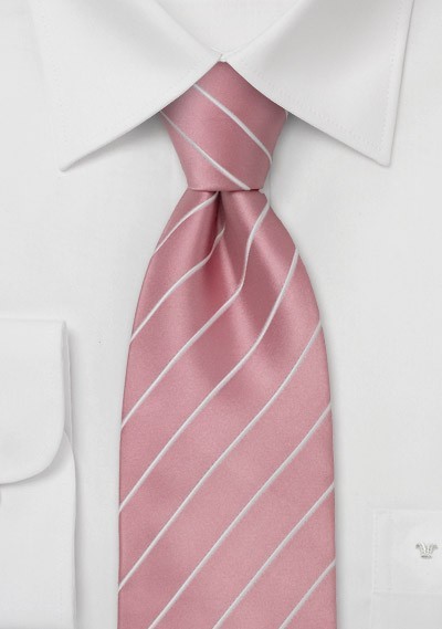 Classy Pink Necktie in XL Length | Cheap-Neckties.com