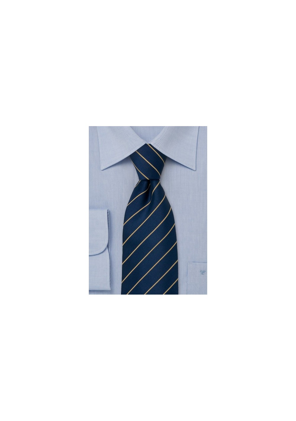 Extra Long Mens Tie in Blue and Yellow
